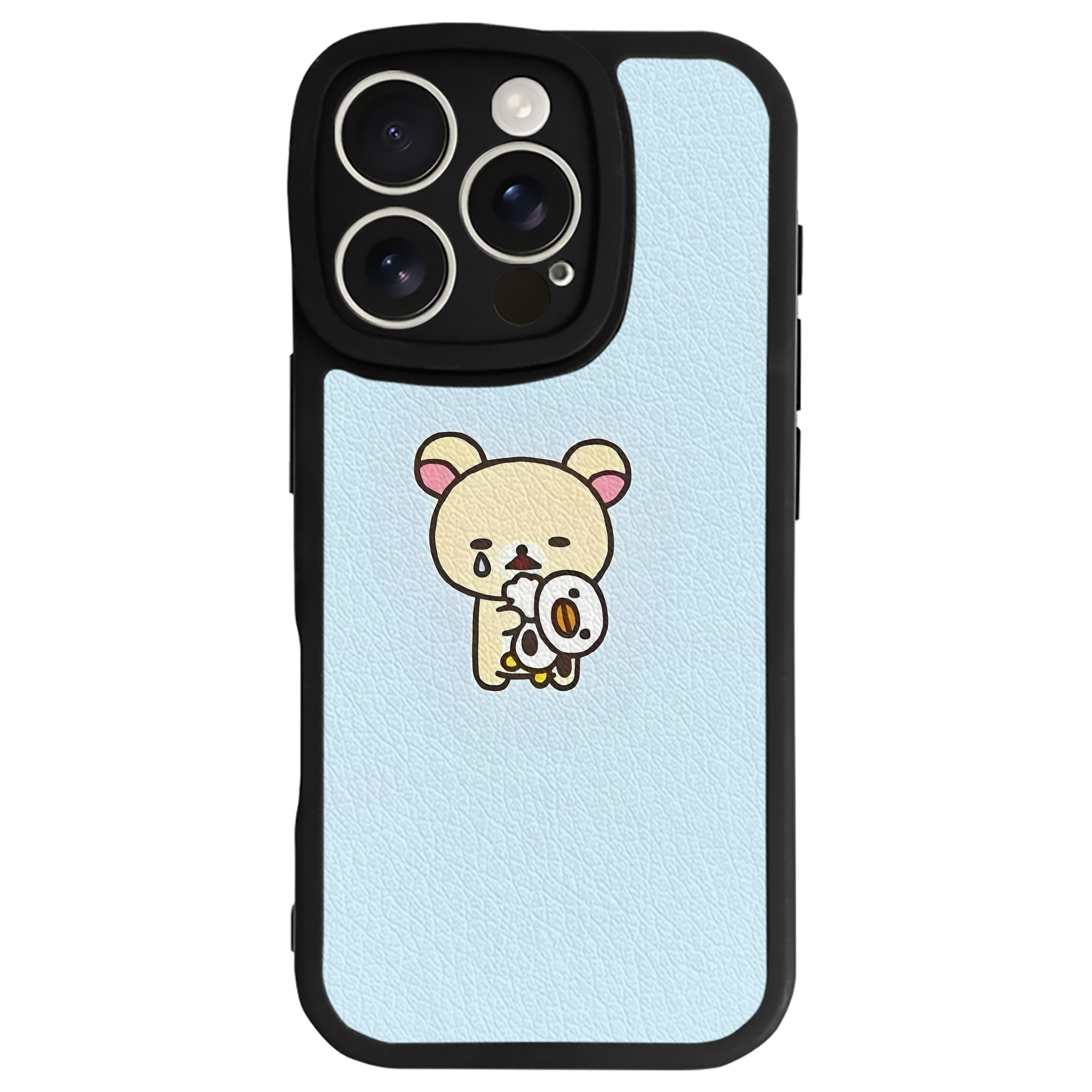 （画像用） リラックマ リラックマ キイロイトリ Rilakkuma Korilakkuma Kiiroitori 【iPhone 16シリーズ対応】シリコンスマホケース（レザー調） 材質：シリコン